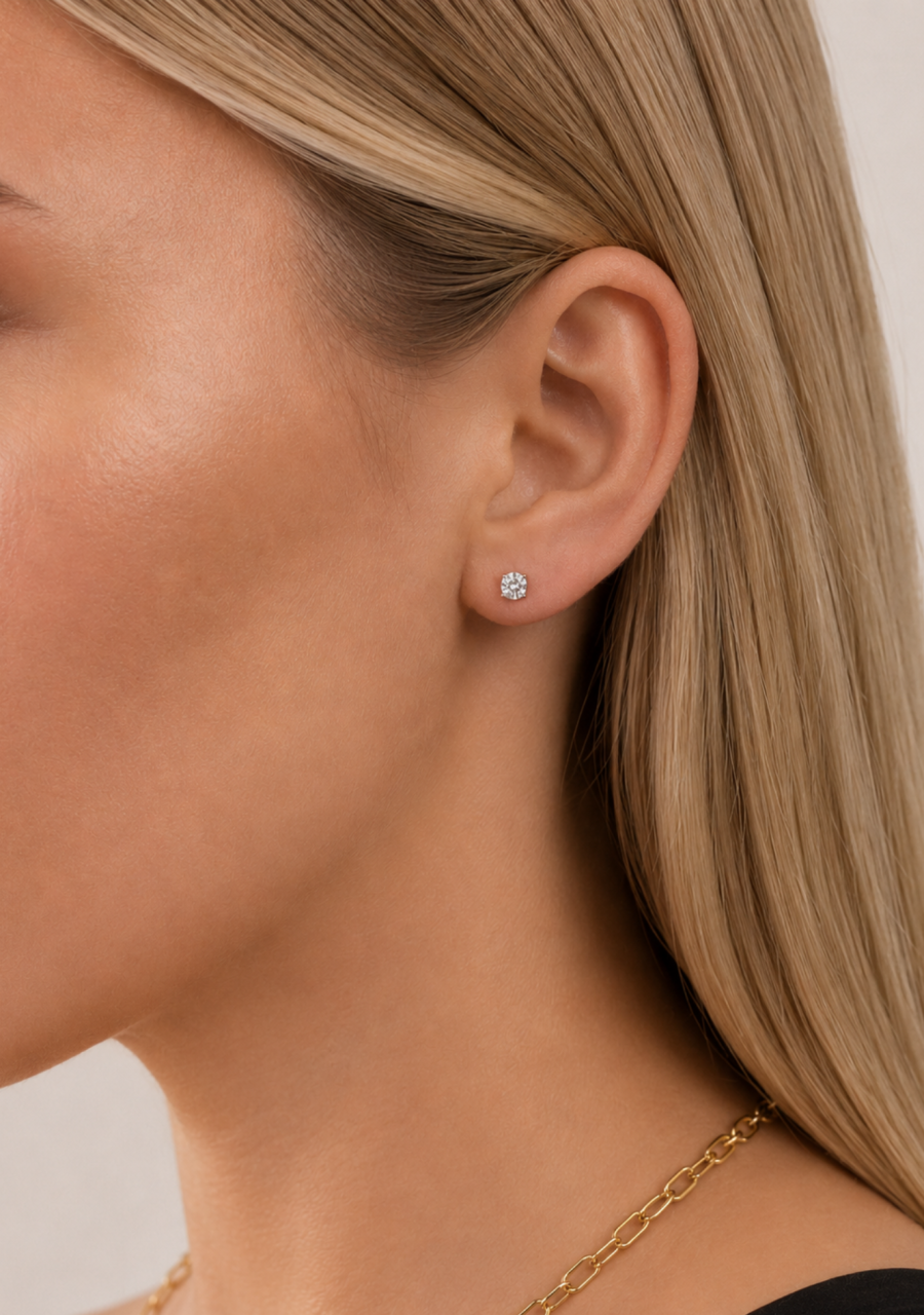Lab Grown Diamond 14k White Gold 0.50ct Round Brilliant Cut Stud Earrings