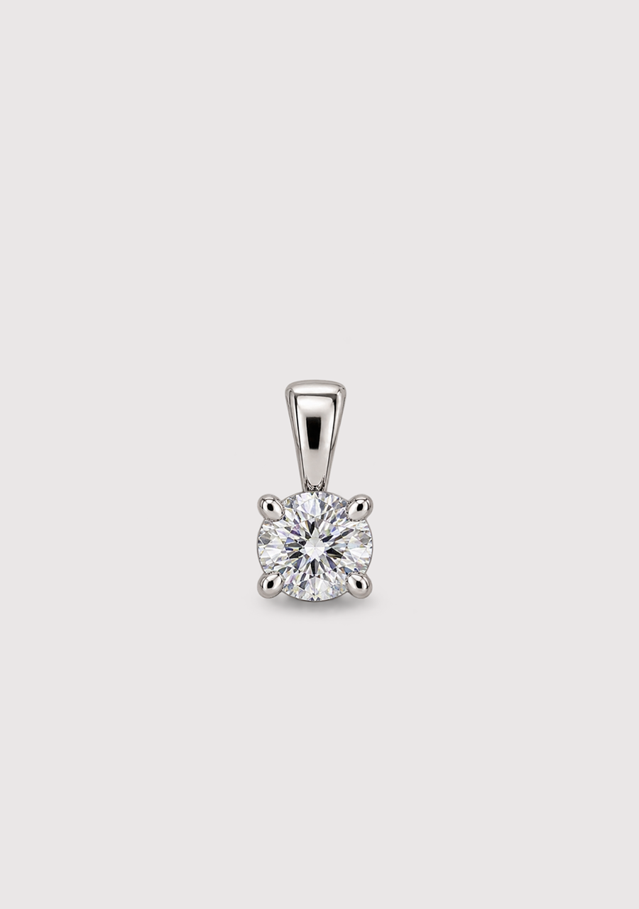 Lab Grown Diamond 14ct White Gold 0.50ct Round Brilliant Cut Pendant