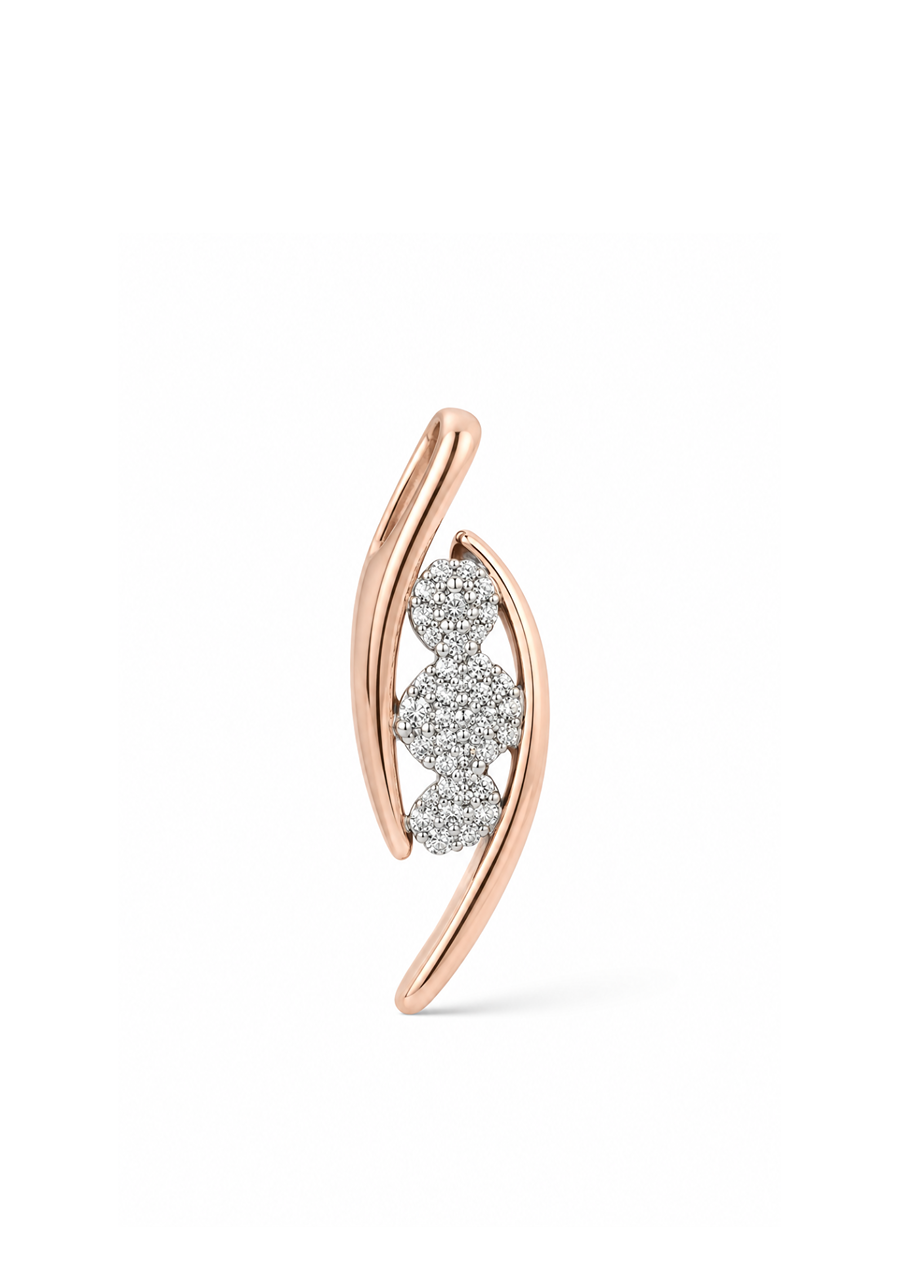 10ct Rose Gold Diamond Pendant