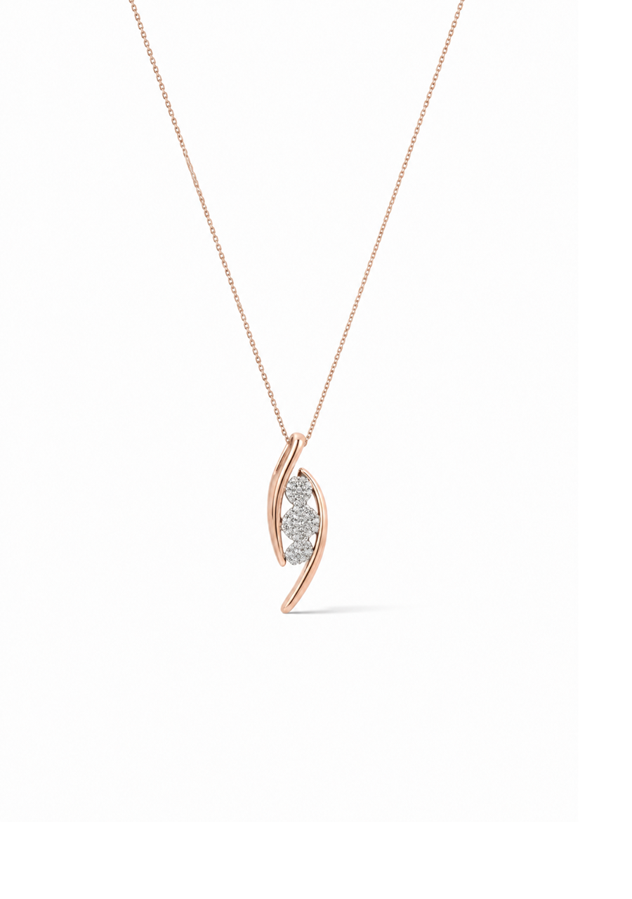 10ct Rose Gold Diamond Pendant