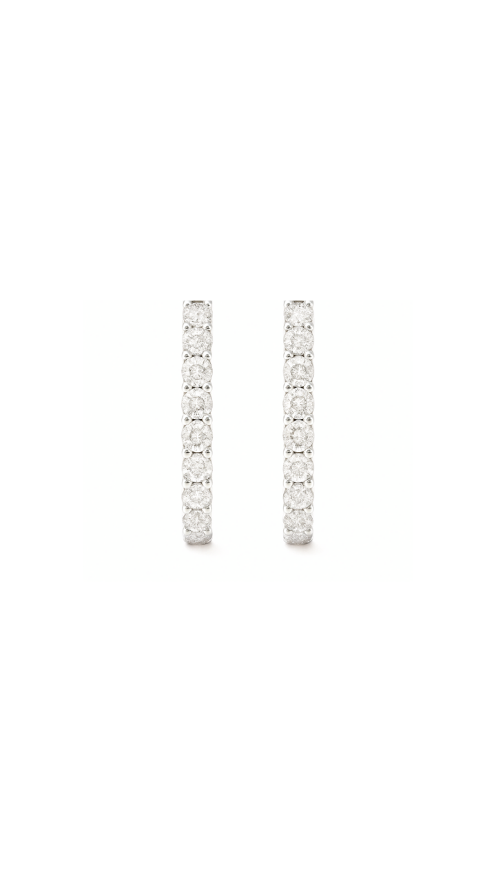 Diamond Hoop Earrings in 10ct White Gold