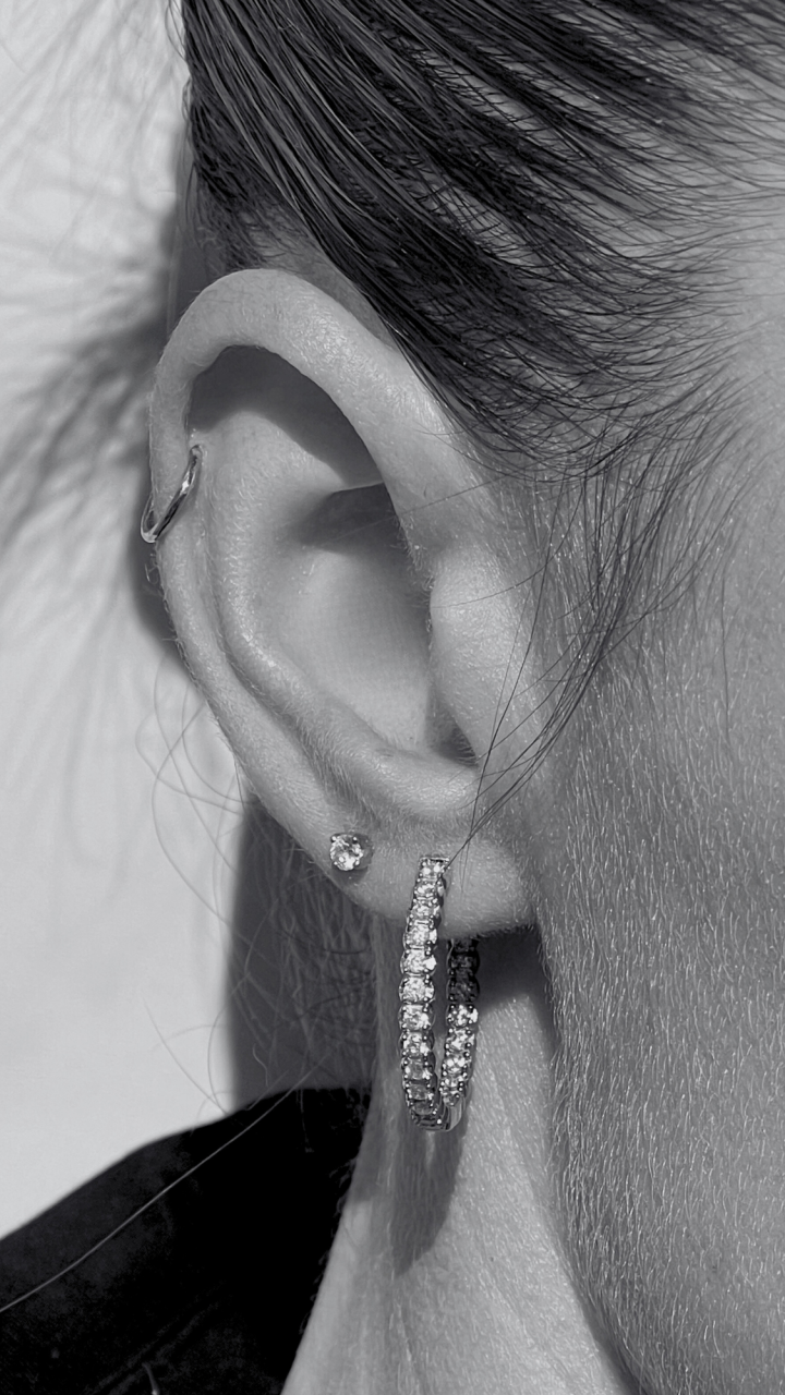 Diamond Hoop Earrings in 10ct White Gold