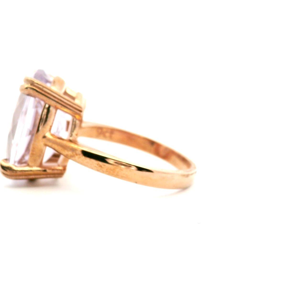 Amethyst 9k Rose Gold Double Claw Solitaire Ring