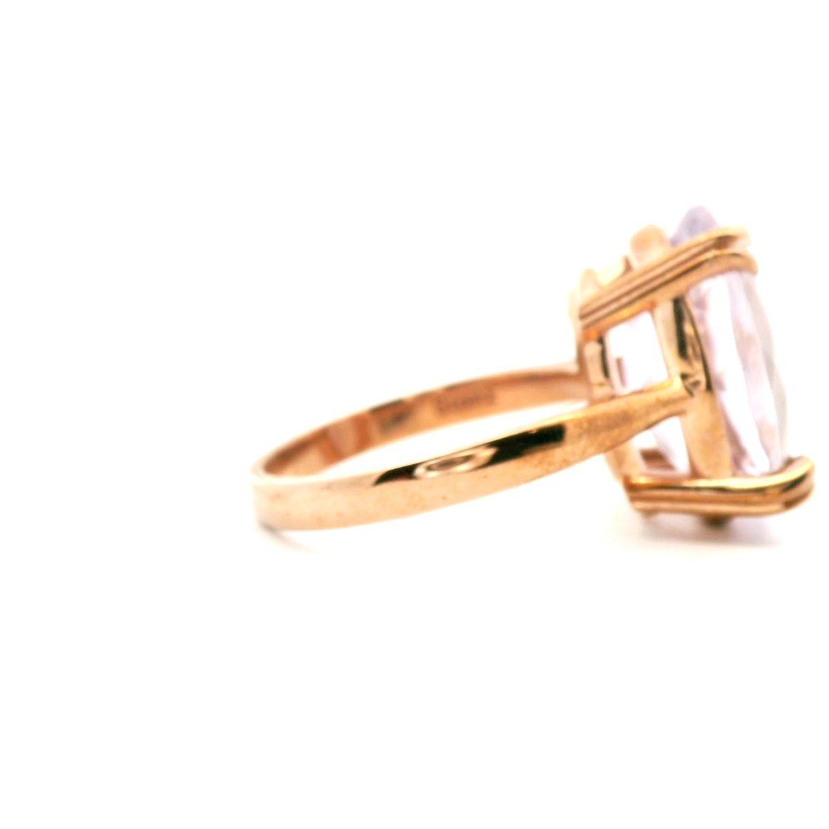 Amethyst 9k Rose Gold Double Claw Solitaire Ring