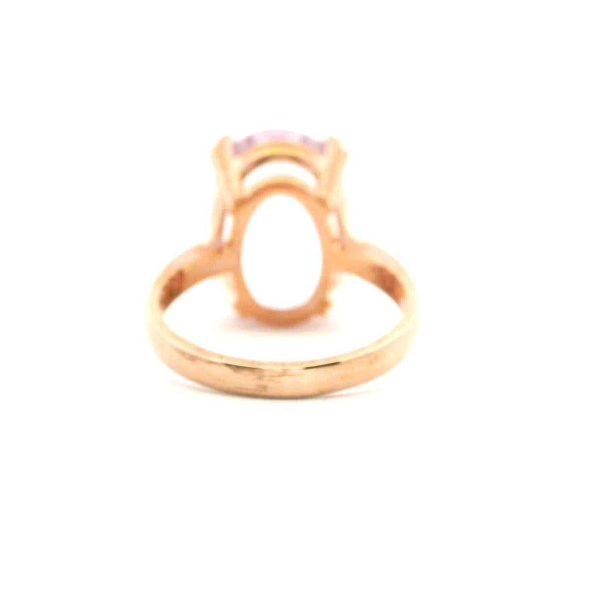 Amethyst 9k Rose Gold Double Claw Solitaire Ring
