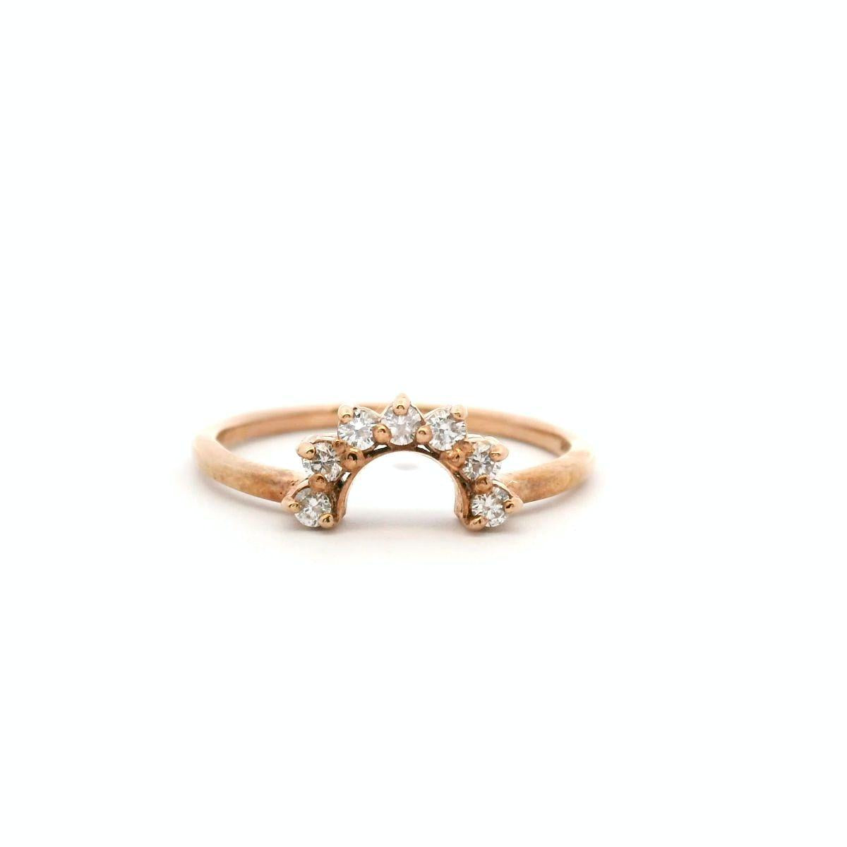 The Bea Setting 9ct Rose Gold Diamond Arch Wedding Ring