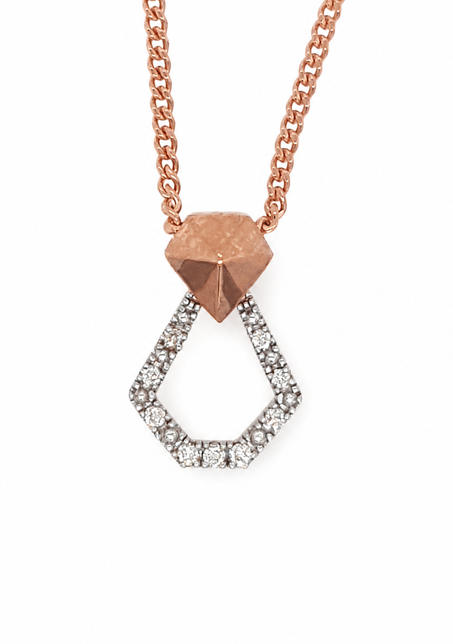 9ct Rose Gold Diamond Pendant