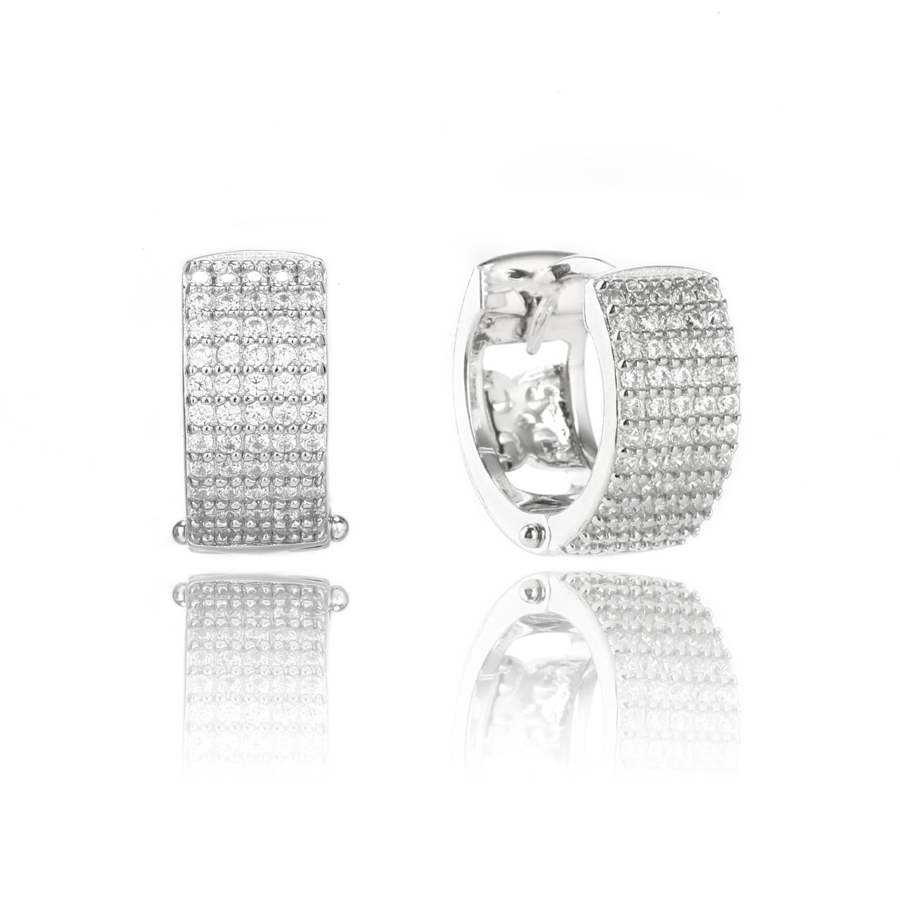Georgini Sterling Silver Goddess Maeve Pave Hoop Earrings