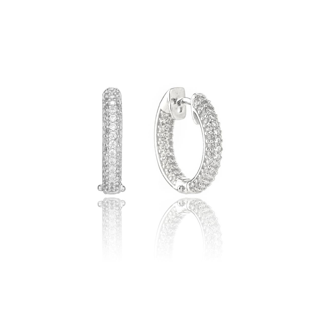 Georgini Sterling Silver Goddess Pave Hoop Earrings