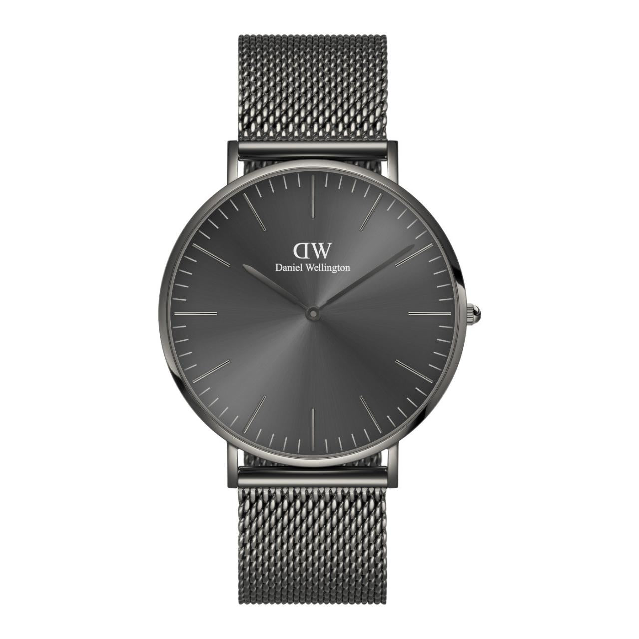 Daniel Wellington 40mm Anthracite Grey Graphite Mesh Strap Watch Code: DW00100630