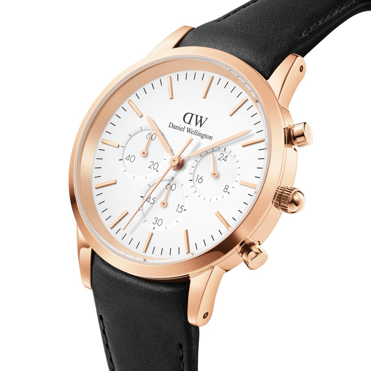 Daniel Wellington 42mm Iconic Sheffield Rose Gold Chronograph Watch Code: DW00100646