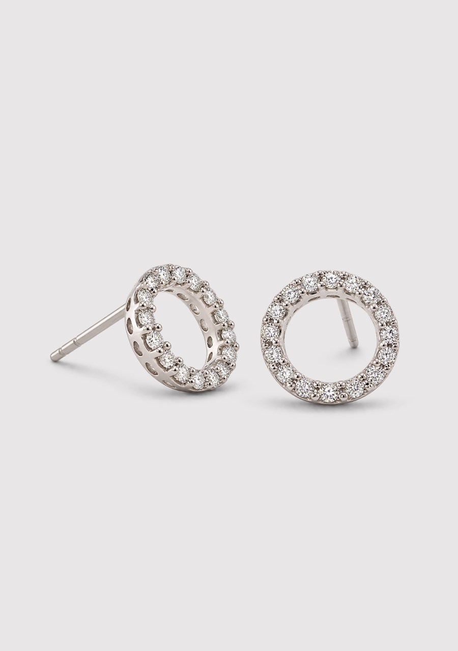 Diamond 9ct White Gold Earrings