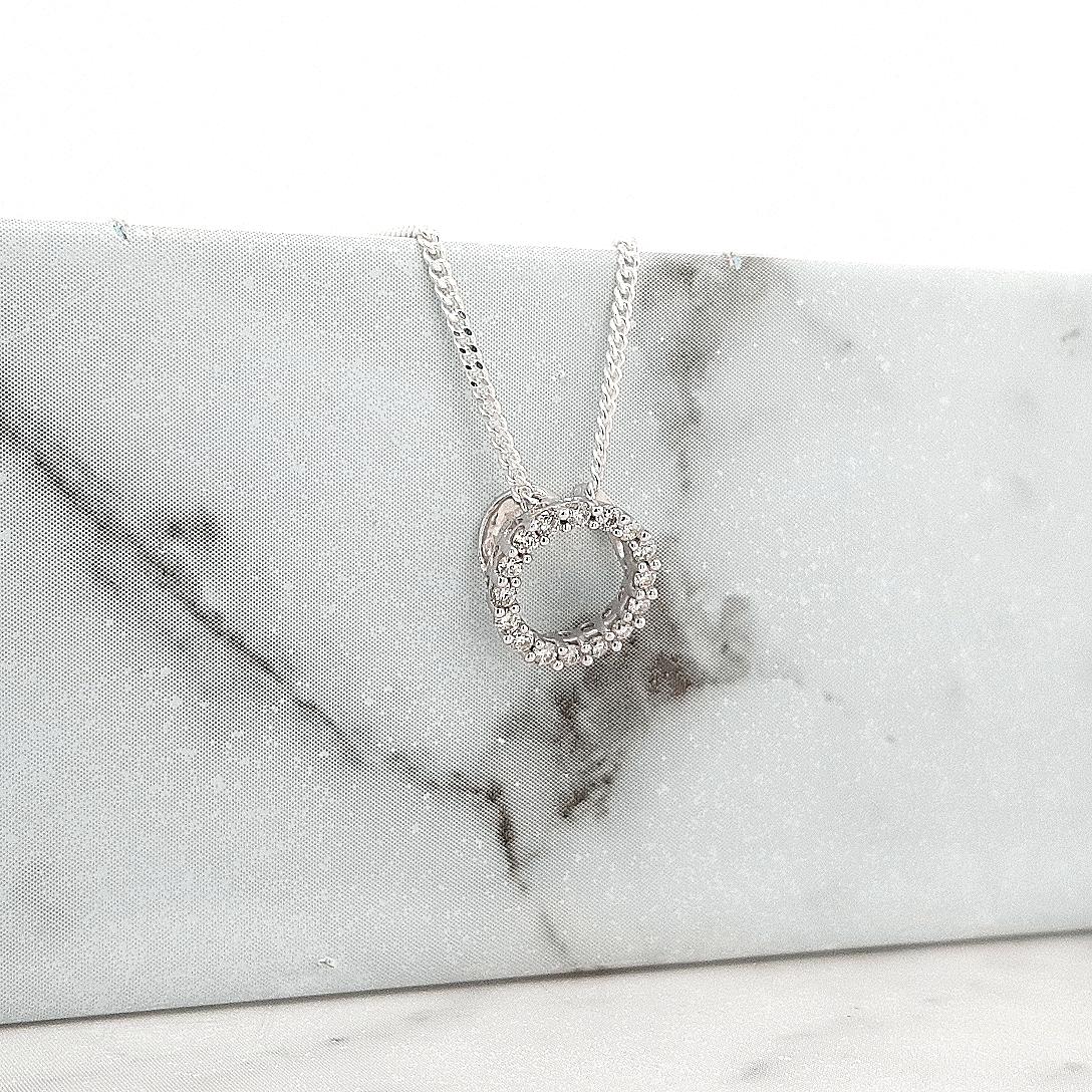 Diamond 9ct White Gold Pendant