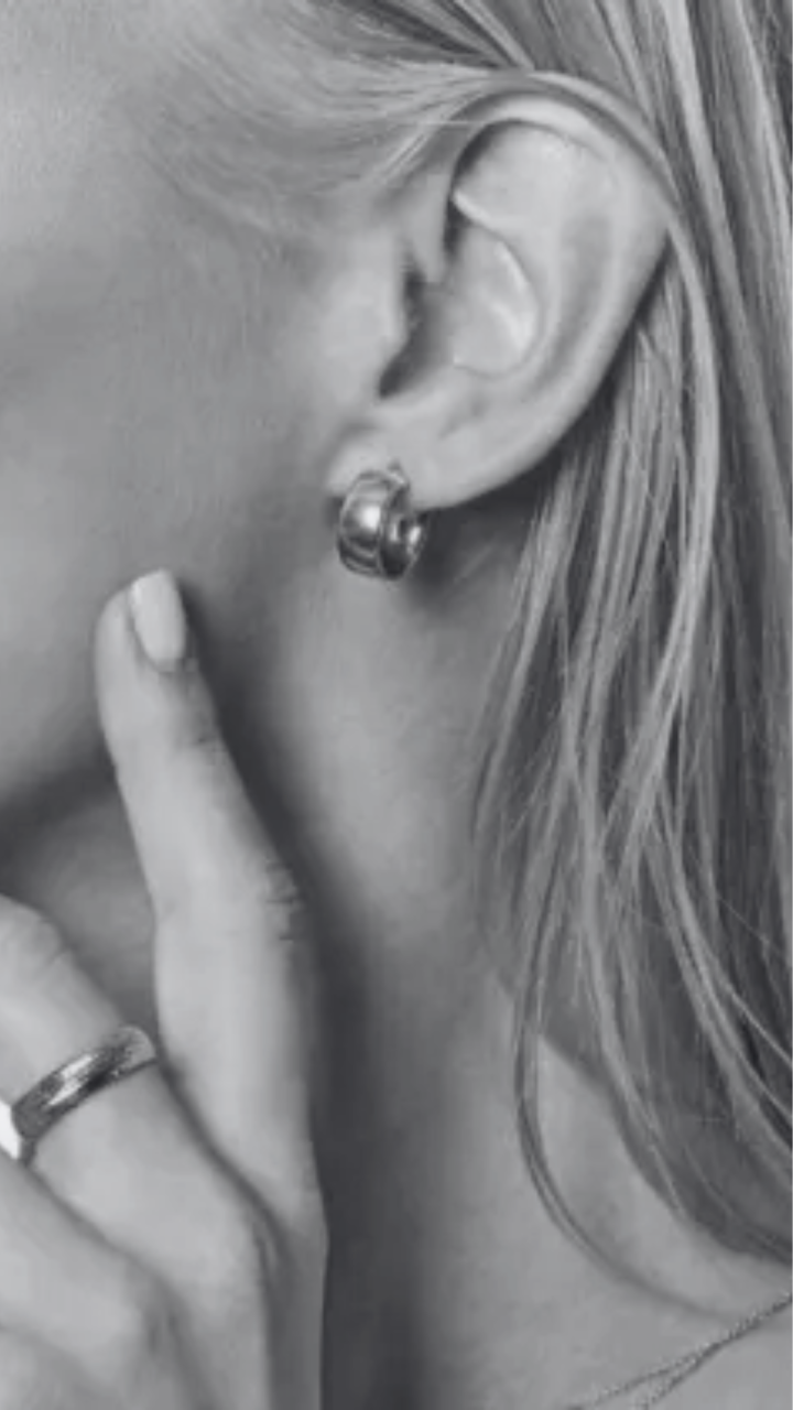 Hollow Hoop Earrings in 9ct Rose Gold