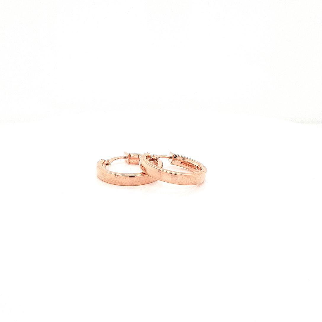 9ct Rose Gold Hollow Rectangle Tube Hoop Earrings