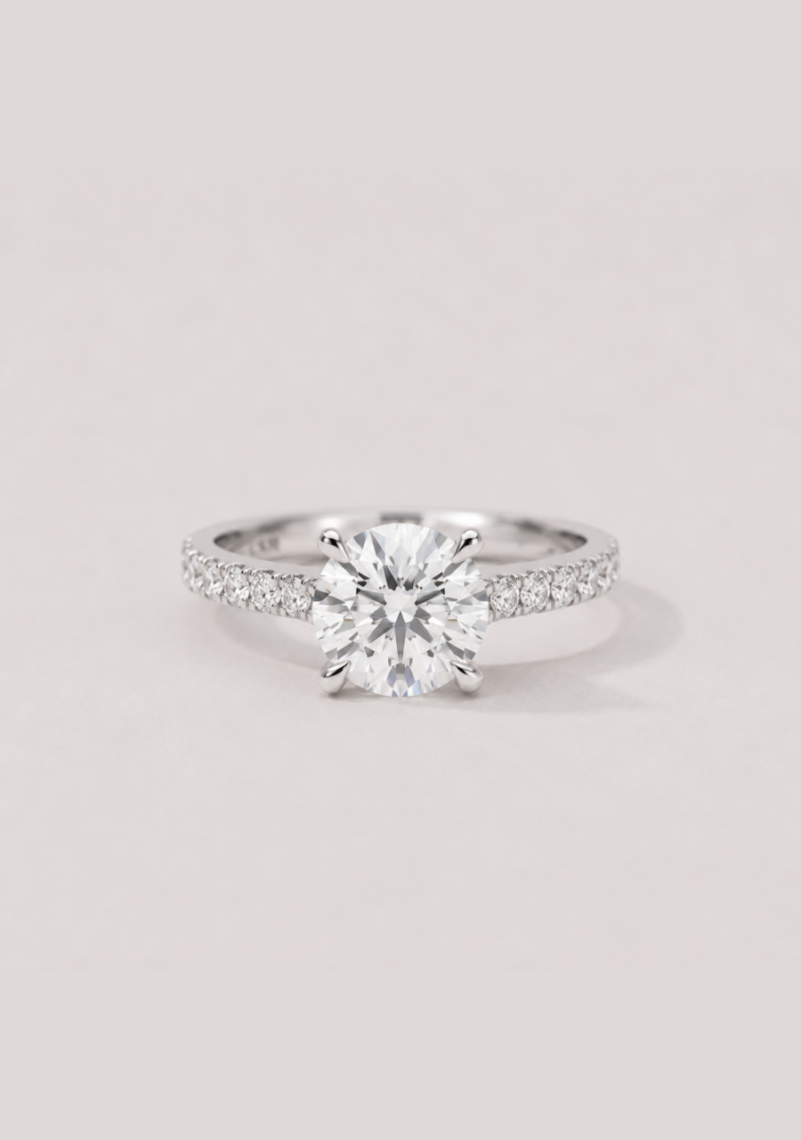Lab Grown Diamond 18k White Gold 1.52ct Round Brilliant Cut Ring