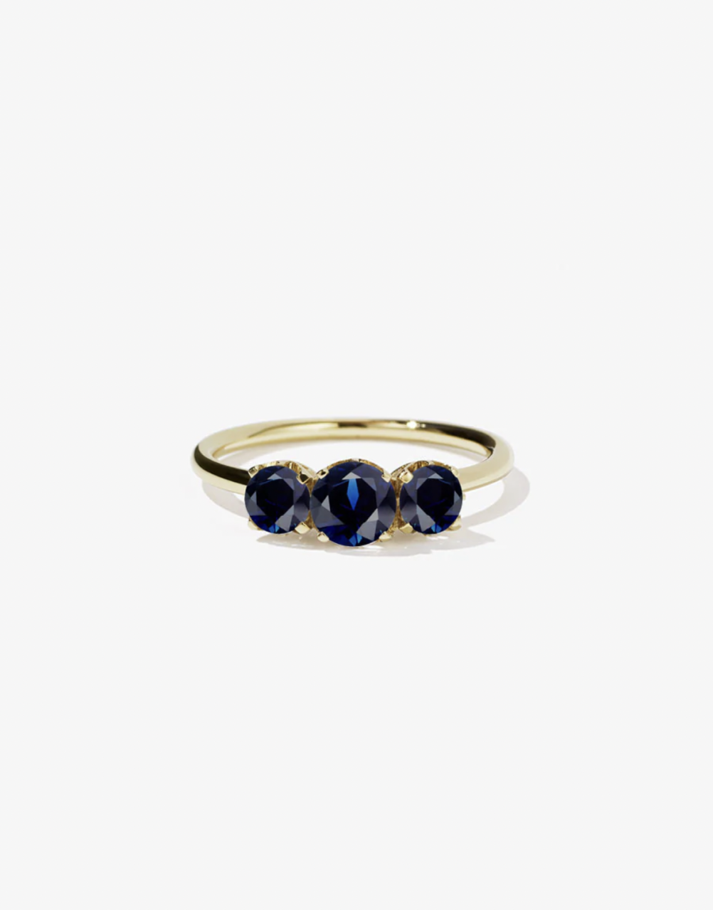 Meadowlark Signature 3 Stone Ring 9k Yellow Gold With Midnight Sapphires Ring