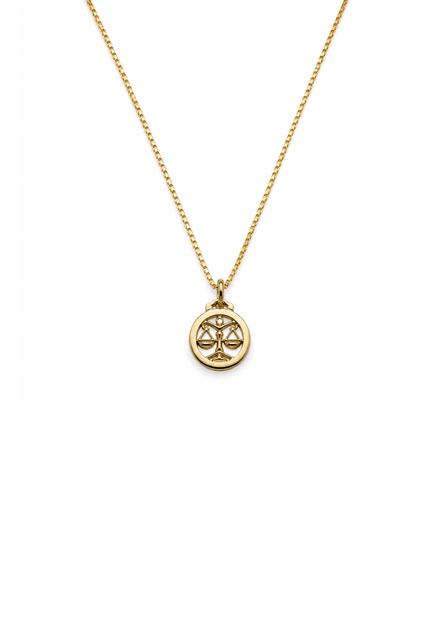 9ct Yellow Gold Zodiac Libra Pendant