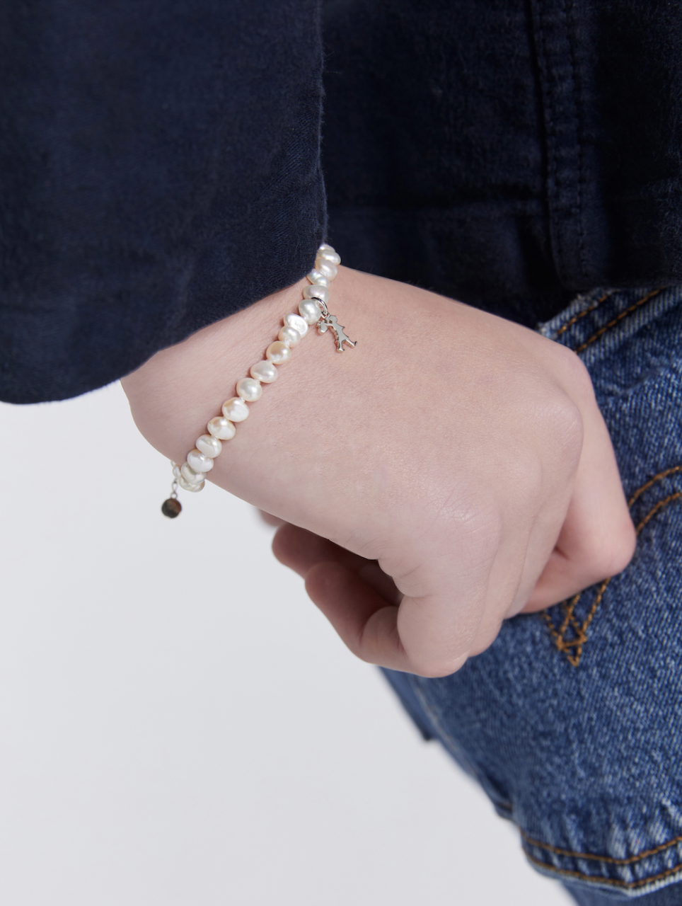 Karen Walker Mini Girl With Pearls Bracelet Sterling Silver