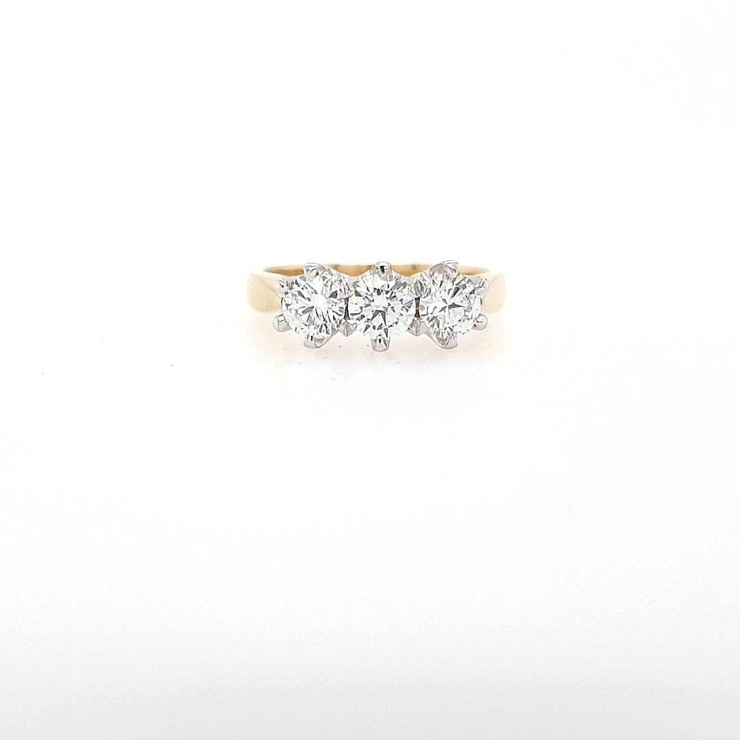 Lab Grown Diamond 18k Yellow & White Gold Three Stone Ring