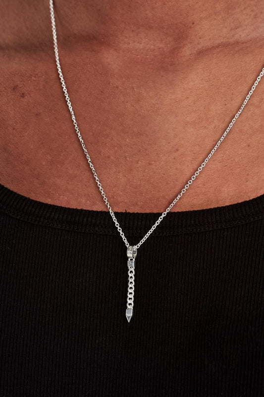 Stolen Girlfriends Club Sterling Silver Hanging Curb Spike Necklace