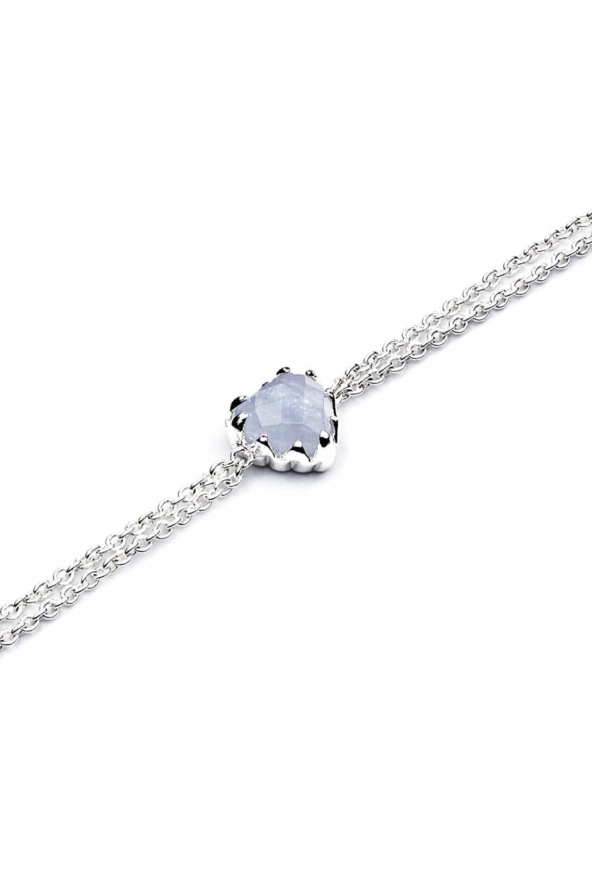 Stolen Girlfriends Club Sterling Silver Blue Lace Agate Love Claw Bracelet