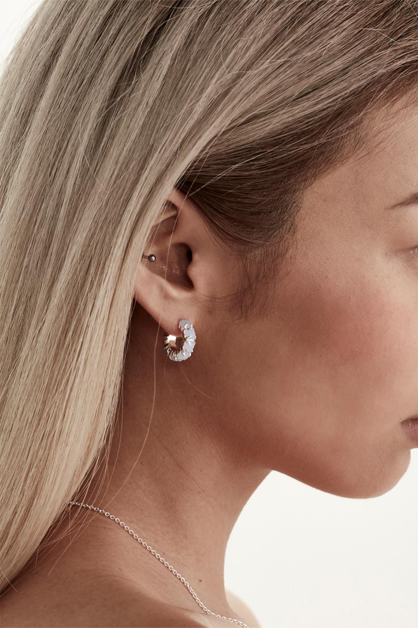 Stolen Girlfriends Club Sterling Silver Blue Lace Agate Halo Cluster Earrings