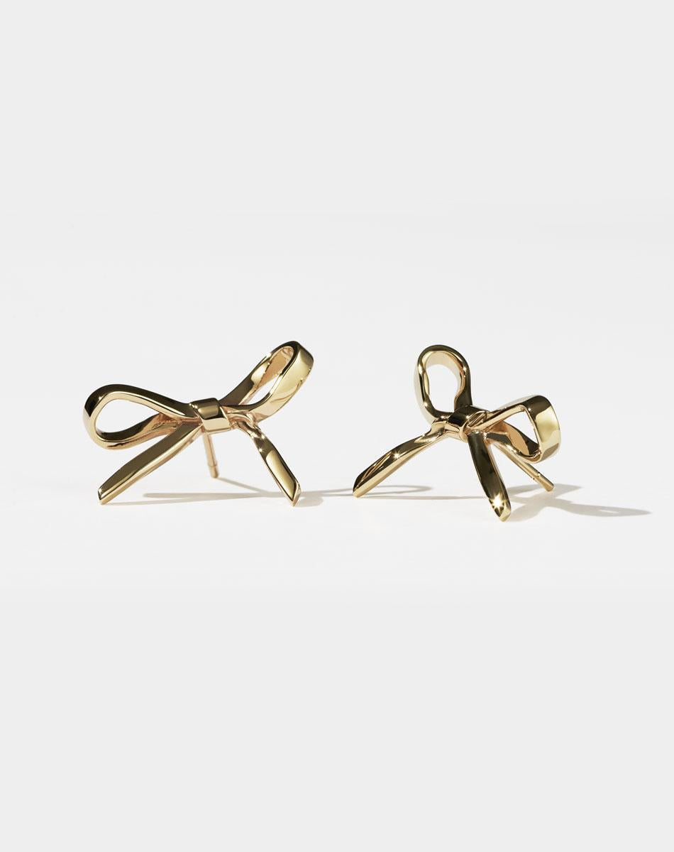 Meadowlark Gold Plated Medium Bow Earrings