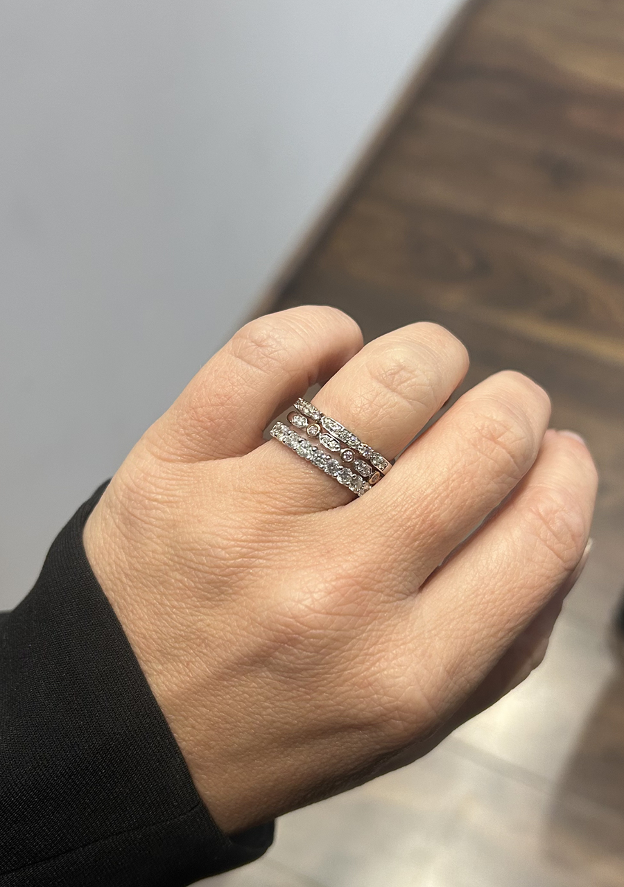 Pink Diamond & White Diamond 9k White & Rose Gold Ring