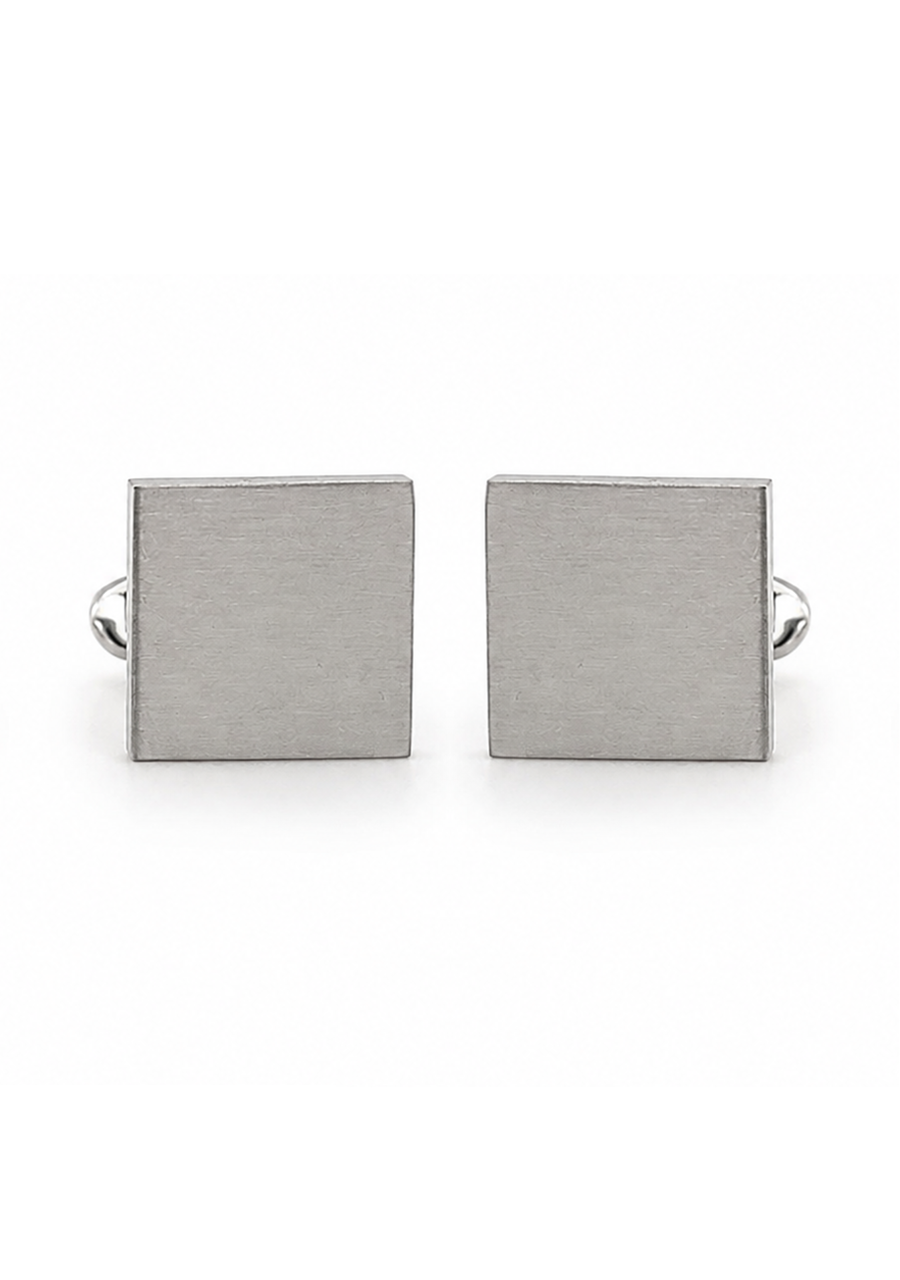 Brushed Square Stainless Steel Cufflinks