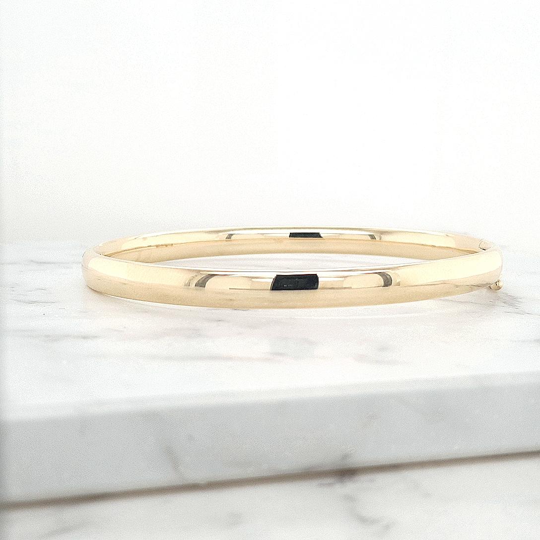 9ct Yellow Gold 6mm Hinged Bangle