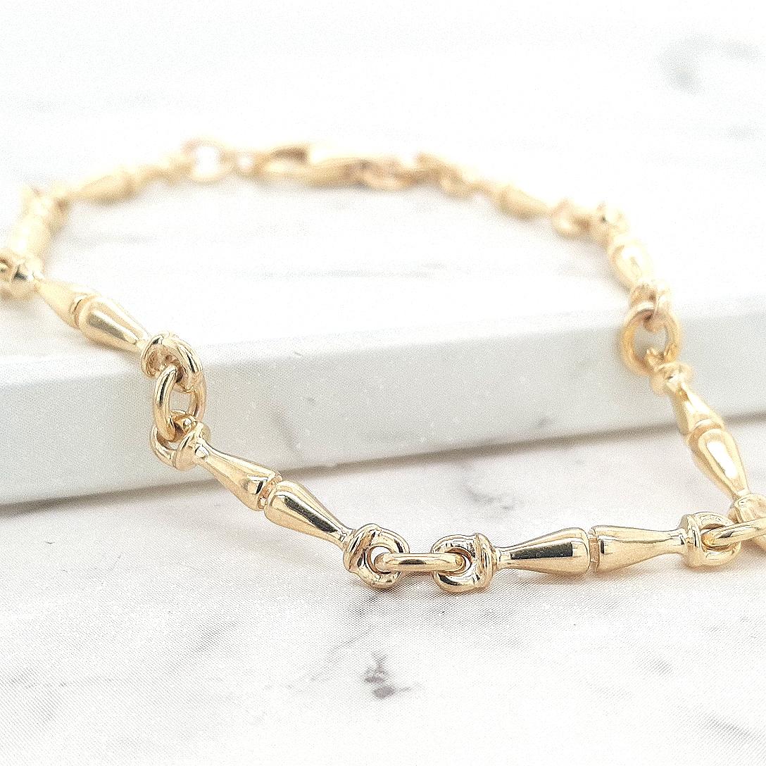 9ct Yellow Gold Keg Link Bracelet
