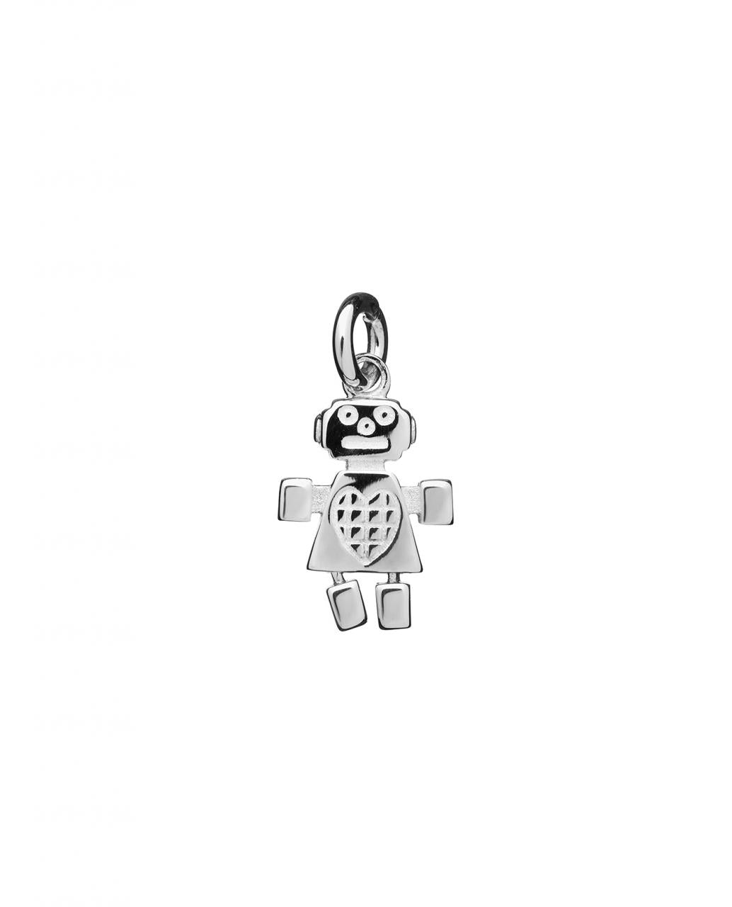 Karen Walker Sterling Silver Mini Girl Robot Charm