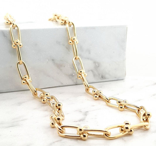 9ct Yellow Gold Industrial Tiffany Chain 55cm