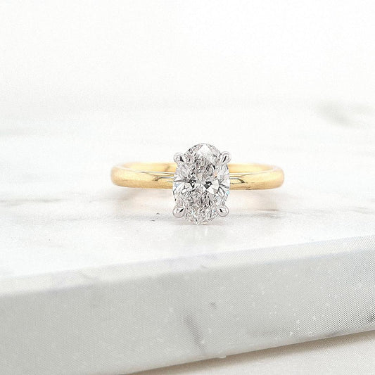 Lab Grown Diamond 18ct Yellow & White Gold Solitaire Ring