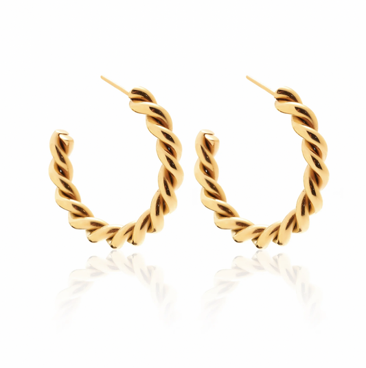 Silk and Steel Rosa Twisted Hoops