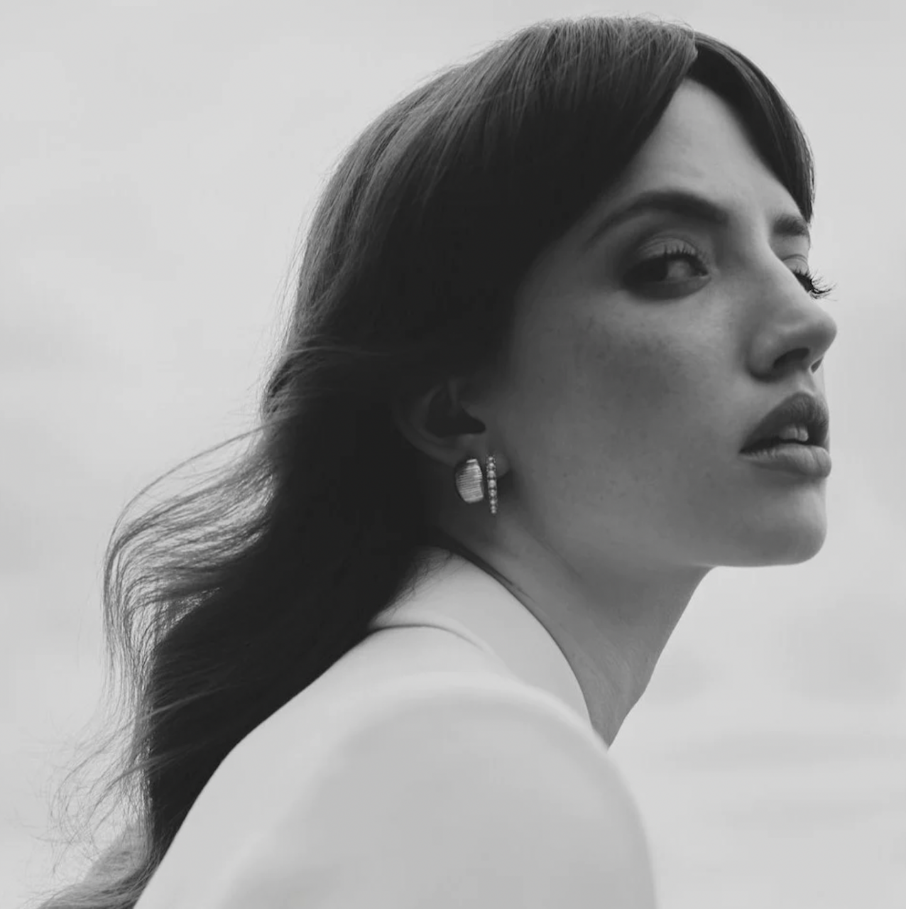 Silk & Steel Venus Sleeper Earrings with Freshwater Pearls