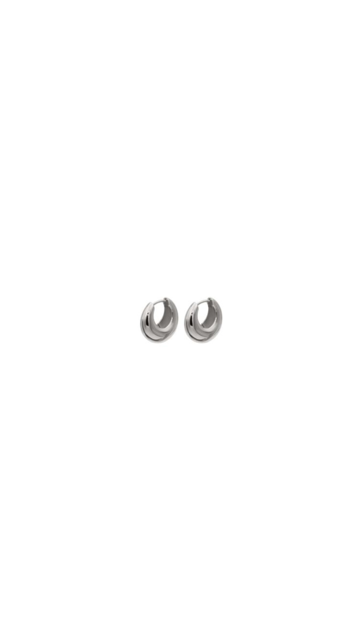 Sterling Silver Crescent Shape Huggie Earrings