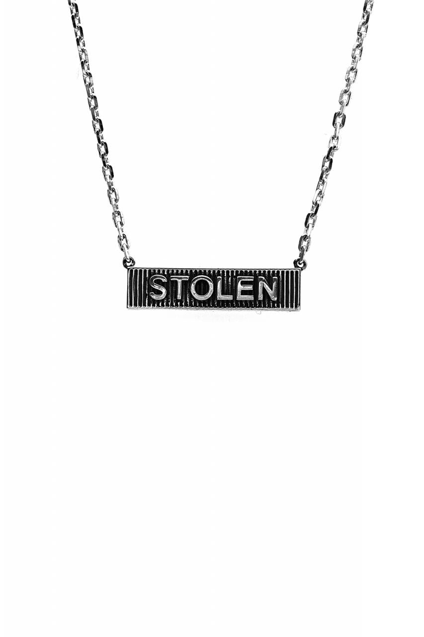 Stolen Girlfriends Club Sterling Silver Corrugated Bolt Bar Necklace