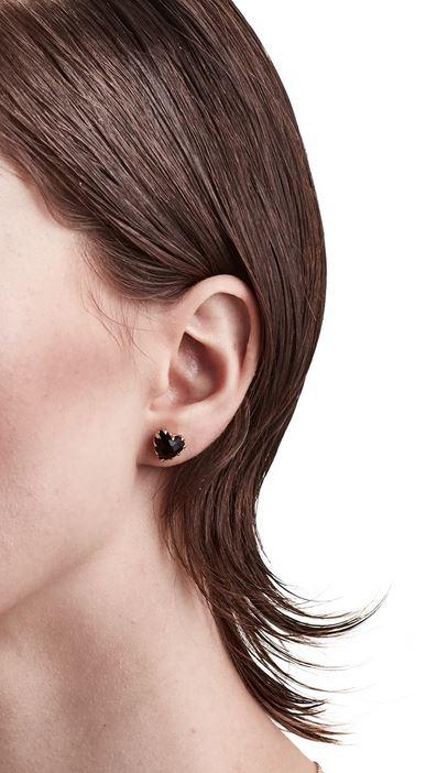 Stolen Girlfriends Club 18ct Yellow Gold Plated Onyx Love Claw Stud Earrings