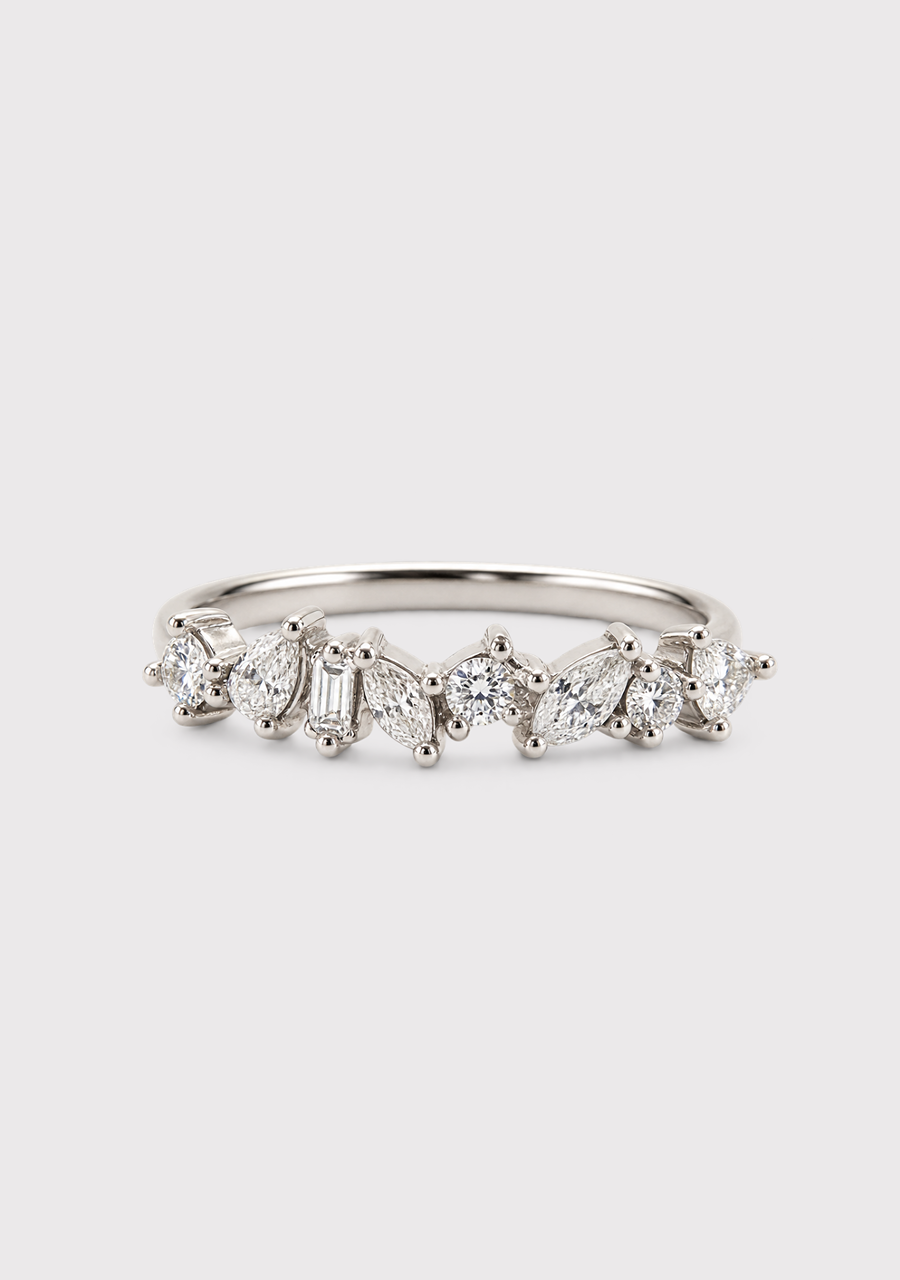 18ct White Gold Mixed Shape Diamond Band