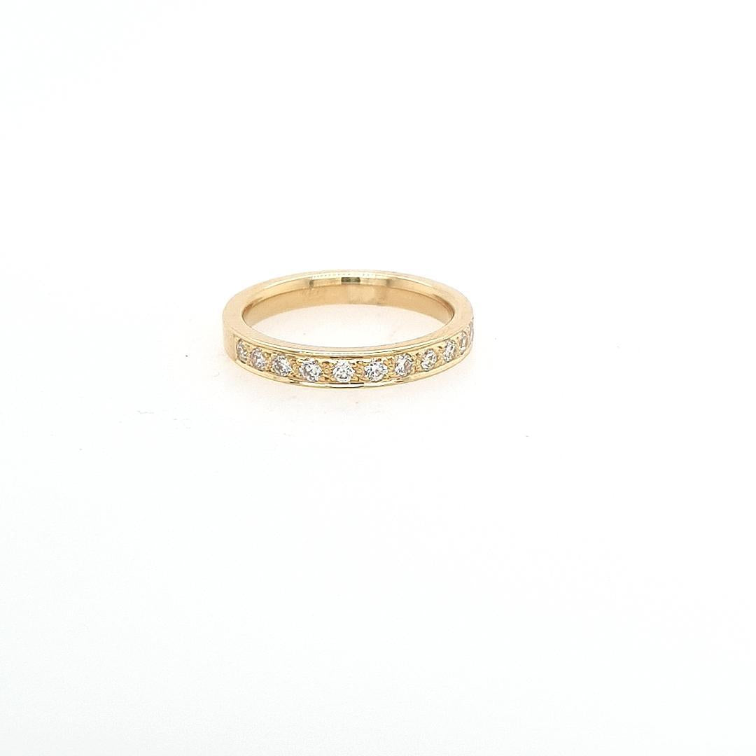 18ct Yellow Gold Diamond Bead Set Band