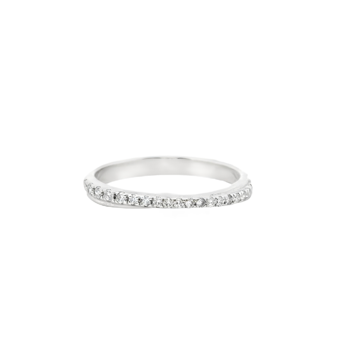 9ct White Gold Diamond Claw Set Cross Over Band