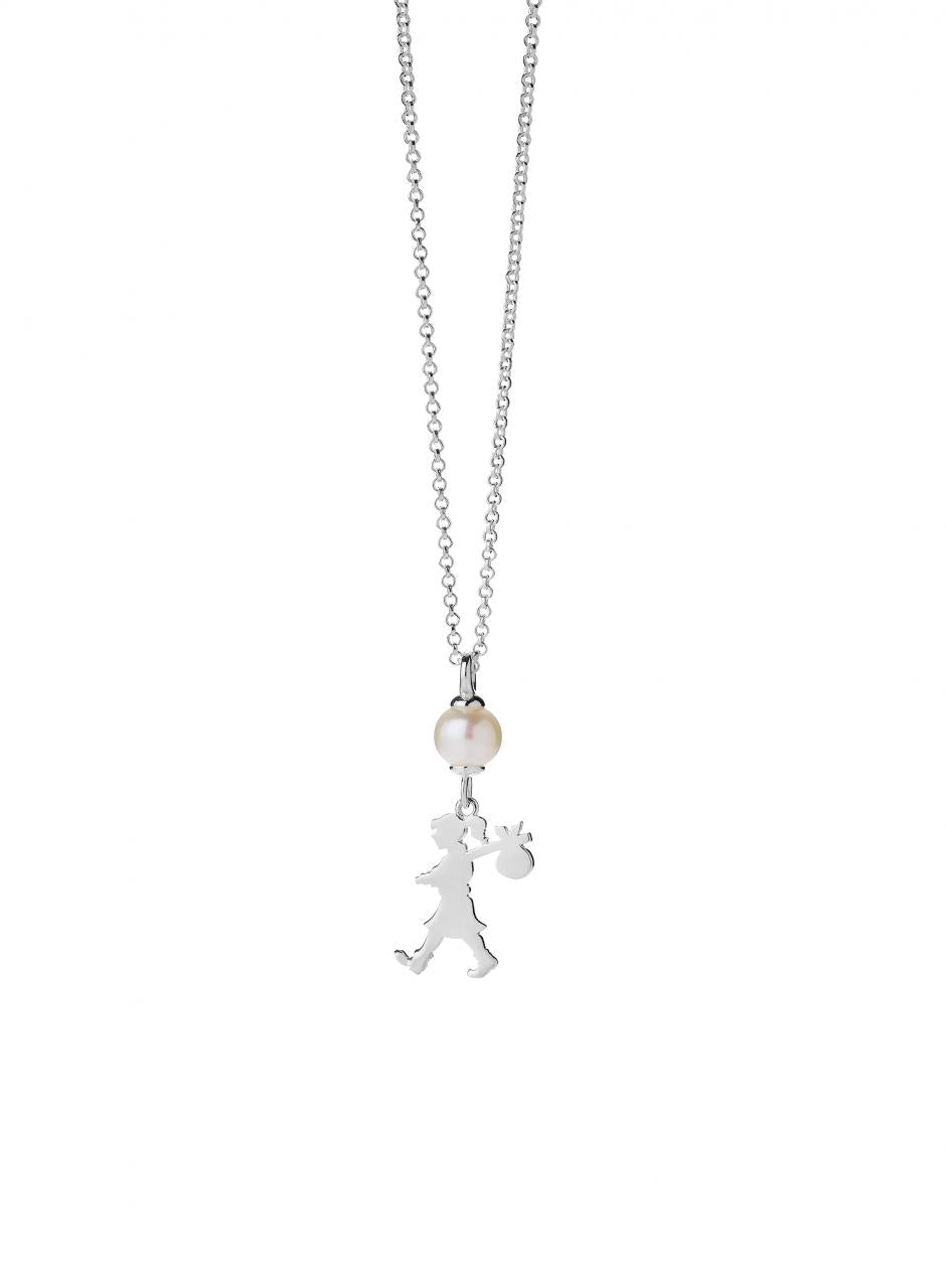 Karen Walker Sterling Silver Girl & the Pearl Necklace