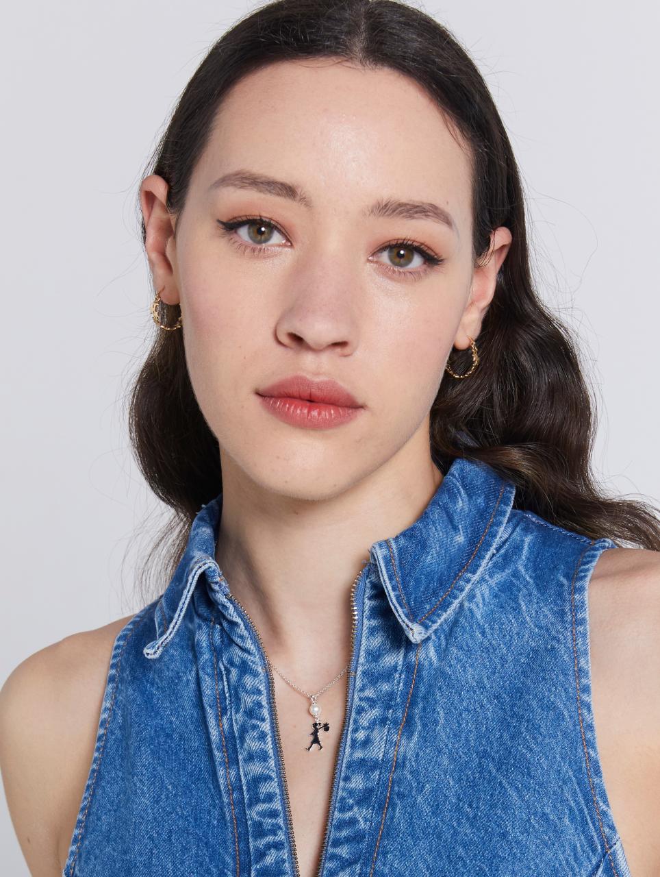 Karen Walker Sterling Silver Girl & the Pearl Necklace