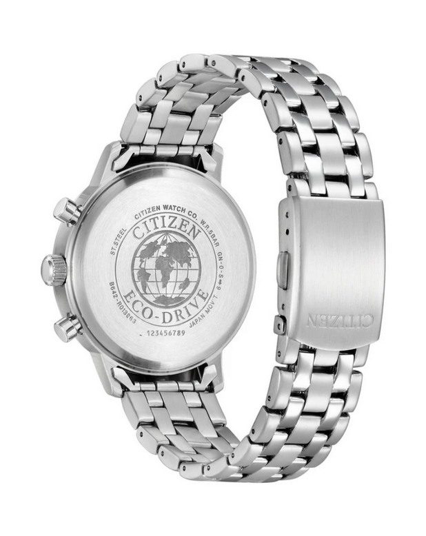 Citizen Gents Stainless Steel Eco-Drive Watch with Blue Dial
