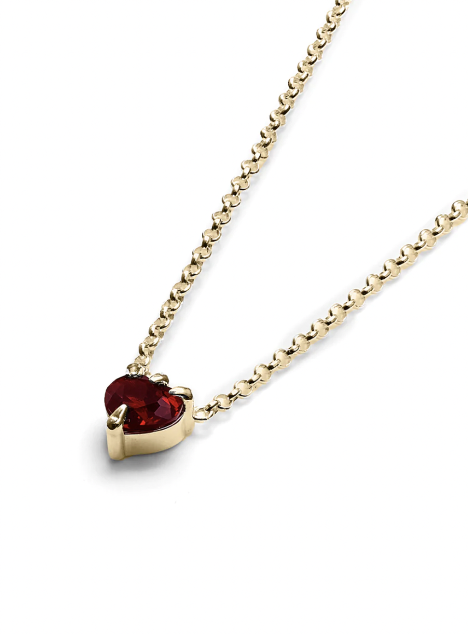 Stolen Girlfriends Club 18ct Yellow Gold Plated Talon Necklace with Garnet