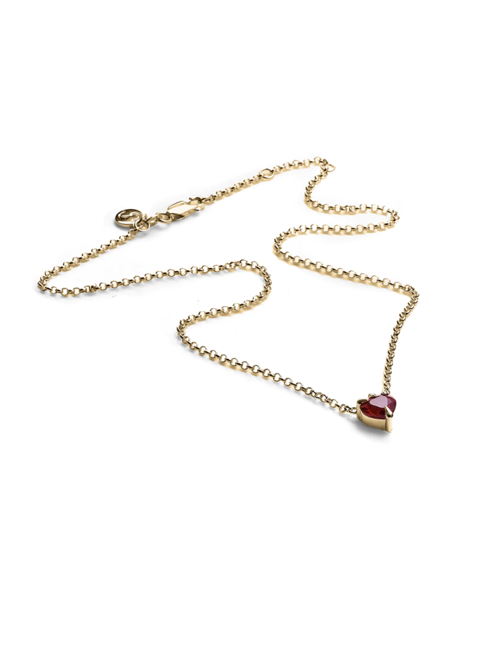 Stolen Girlfriends Club 18ct Yellow Gold Plated Talon Necklace with Garnet