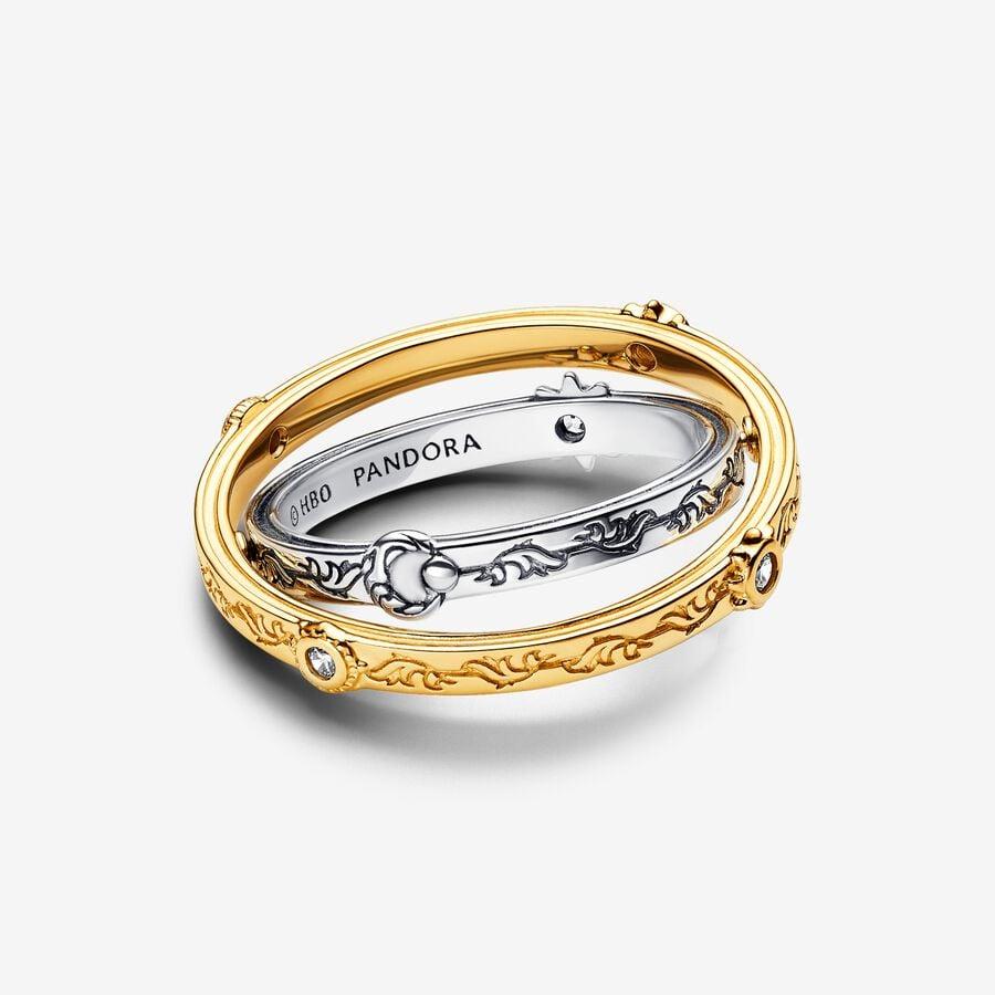 Pandora Sterling Silver & 14ct Gold-plated Game of Thrones Spinning Astrolabe Ring