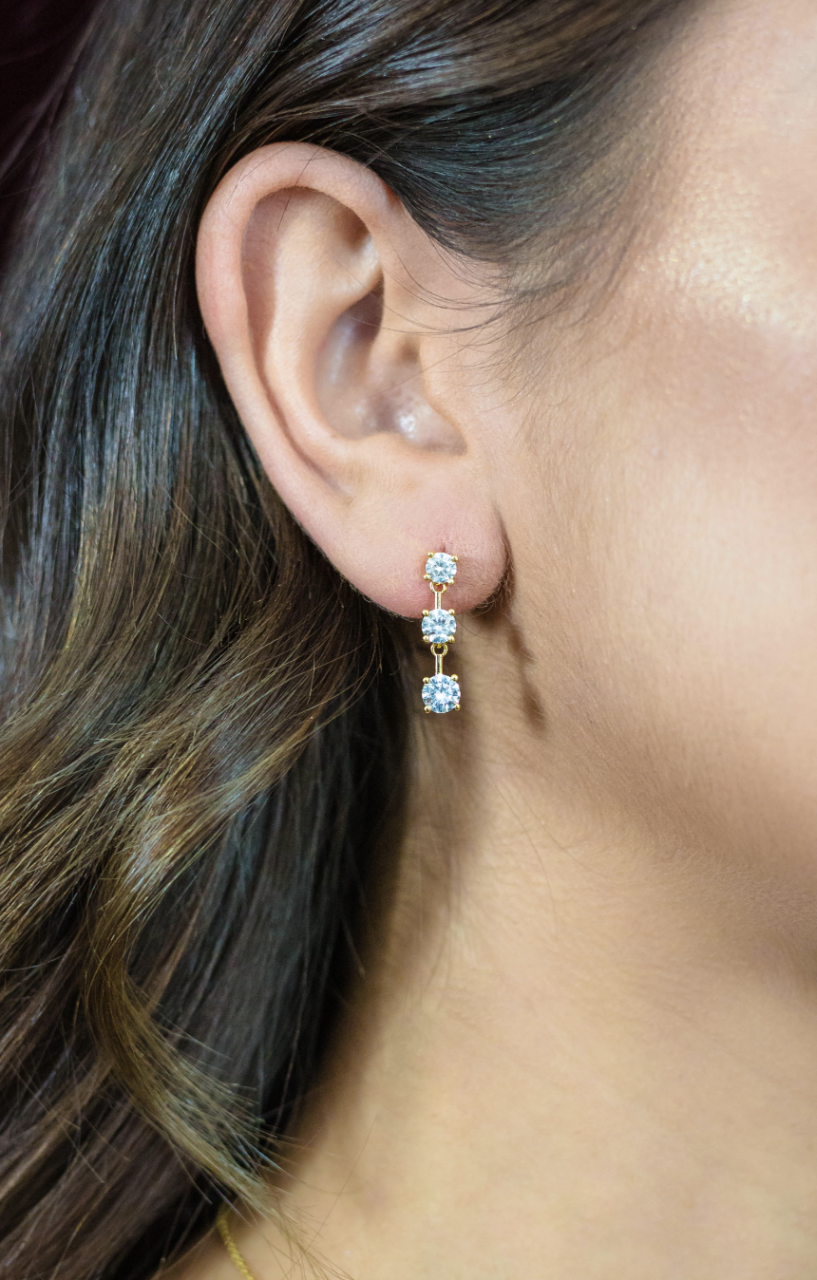 Georgini Trilogy Earrings Yellow Gold Plated